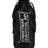 Christmas Survival Kit Black Cotton Drawstring Bottle Bag