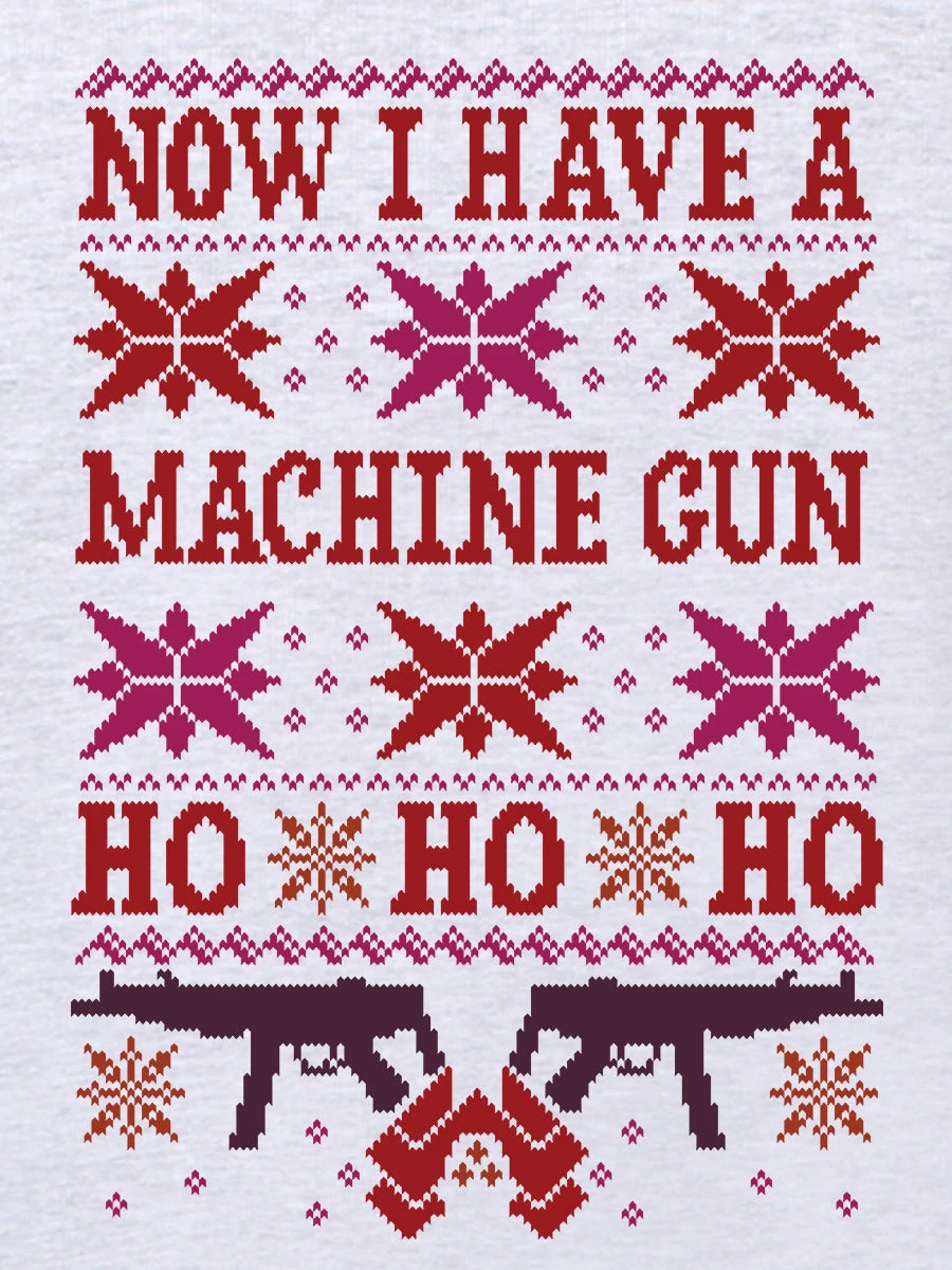 Now I Have A Machine Gun Men's Grey Christmas Jumper - Image 3