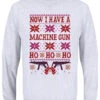 Now I Have A Machine Gun Men's Grey Christmas Jumper