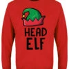 Head Elf Men's Red Christmas Jumper