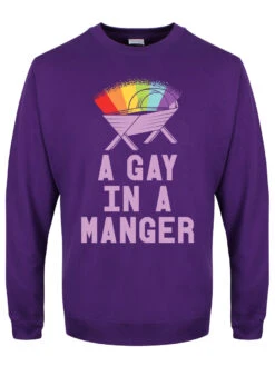A Gay In A Manger Purple Christmas Jumper