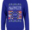 All I Want For Christmas Is EU Ladies Blue Christmas Jumper