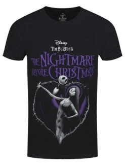 Nightmare Before Christmas Purple Heart Unisex Black T-Shirt