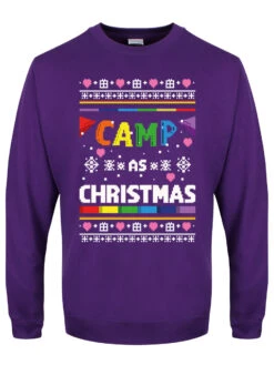 Camp As Christmas Men's Purple Christmas Jumper