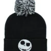 The Nightmare Before Christmas Jack Face Black Pom Beanie