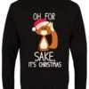 Oh For Fox Sake It's Christmas Men's Black Christmas Jumper