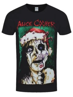 Alice Cooper Christmas Card Men's Black T-Shirt