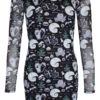 The Nightmare Before Christmas Glitch All Over Print Ladies Bodycon Mesh Dress