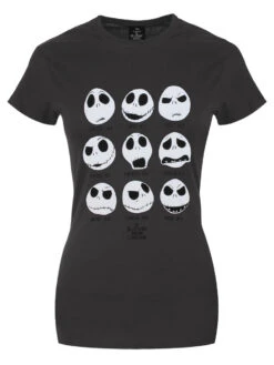 The Nightmare Before Christmas Many Faces Of Jack Ladies Grey T-Shirt