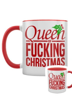 Queen Of Fucking Christmas Red Inner 2-Tone Mug