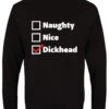 Naughty Nice Dickhead Men's Black Christmas Jumper