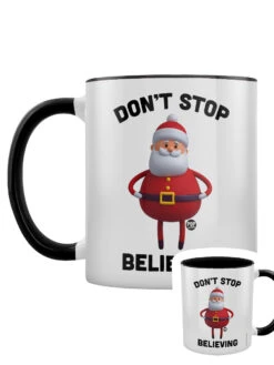 Pop Factory Don't Stop Believing Christmas Black Inner 2-Tone Mug