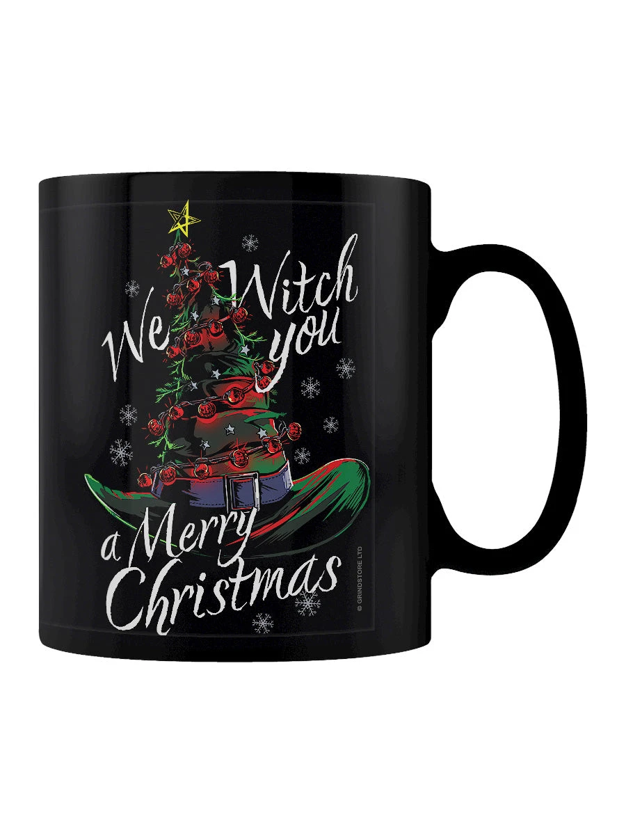 We Witch You A Merry Christmas Black Mug - Image 2