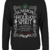 Summon The Holiday Spirit Ladies Black Christmas Jumper