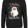 Galaxy Ghouls I Prefer Halloween Ghost Ladies Black Christmas Jumper