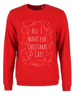 All I Want For Christmas Is Cats Ladies Red Christmas Jumper