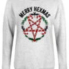Merry Hexmas Ladies Grey Christmas Jumper