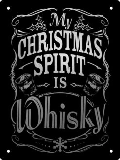 My Christmas Spirit Is Whisky Mini Mirrored Tin Sign