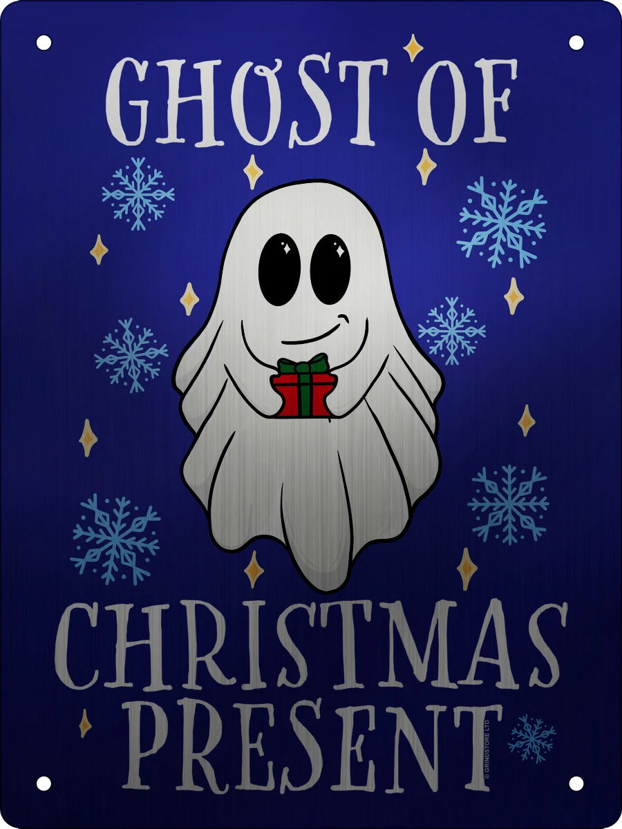 Ghost Of Christmas Present Mini Mirrored Tin Sign