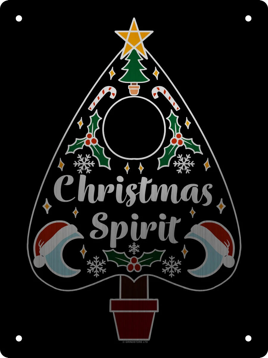 Christmas Spirit Mini Mirrored Tin Sign