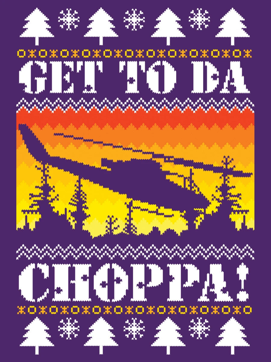 Get To Da Choppa Men's Purple Christmas Jumper - Image 3