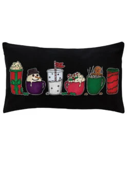 Winter Warmers Christmas Black Rectangular Cushion