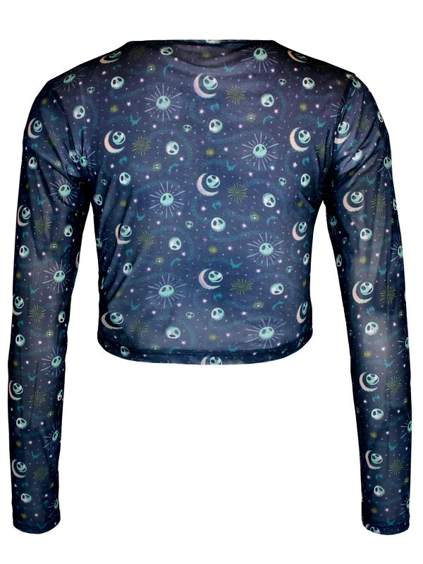The Nightmare Before Christmas Mystic Night Ladies Cropped Mesh Top - Image 2